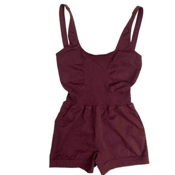 Free People Good Karma Runsie Red Purple Wine XS S - Picture 4 of 14
